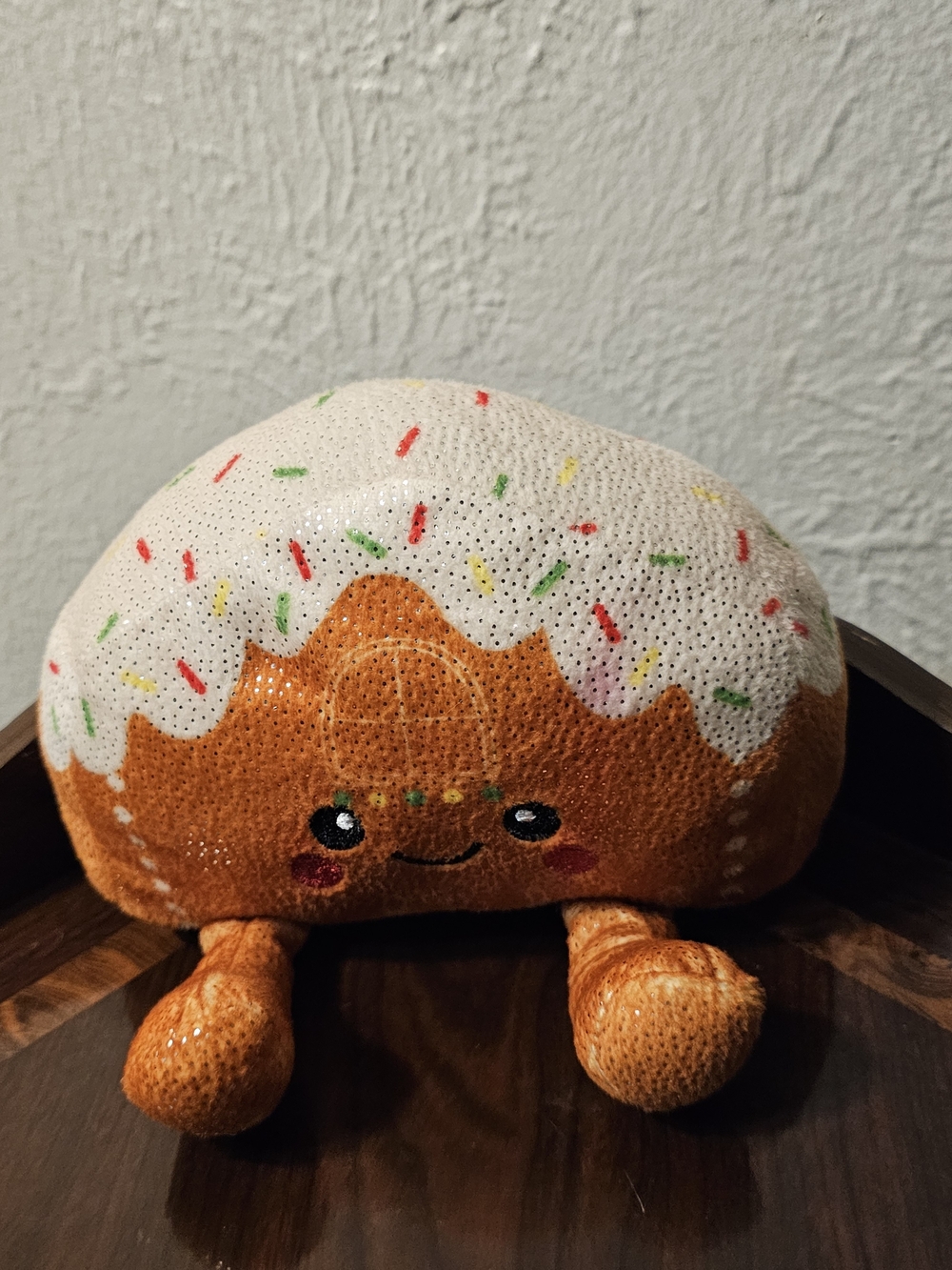 Plush Cinnamon Roll Toy with White Icing and Sprinkles - Cute Kids Plush